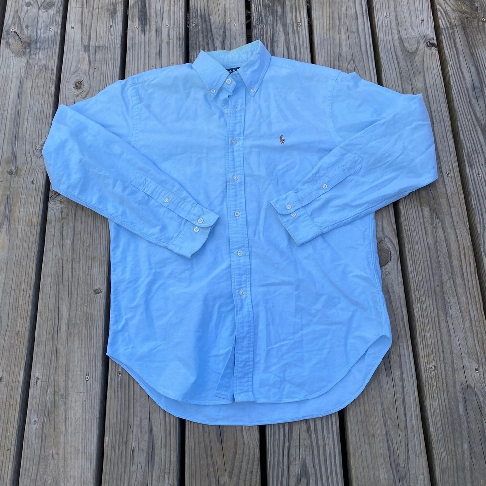 Ralph Lauren Shirt Mens Large Blue Classic Fit Oxford Button Down Casual - Picture 2 of 5